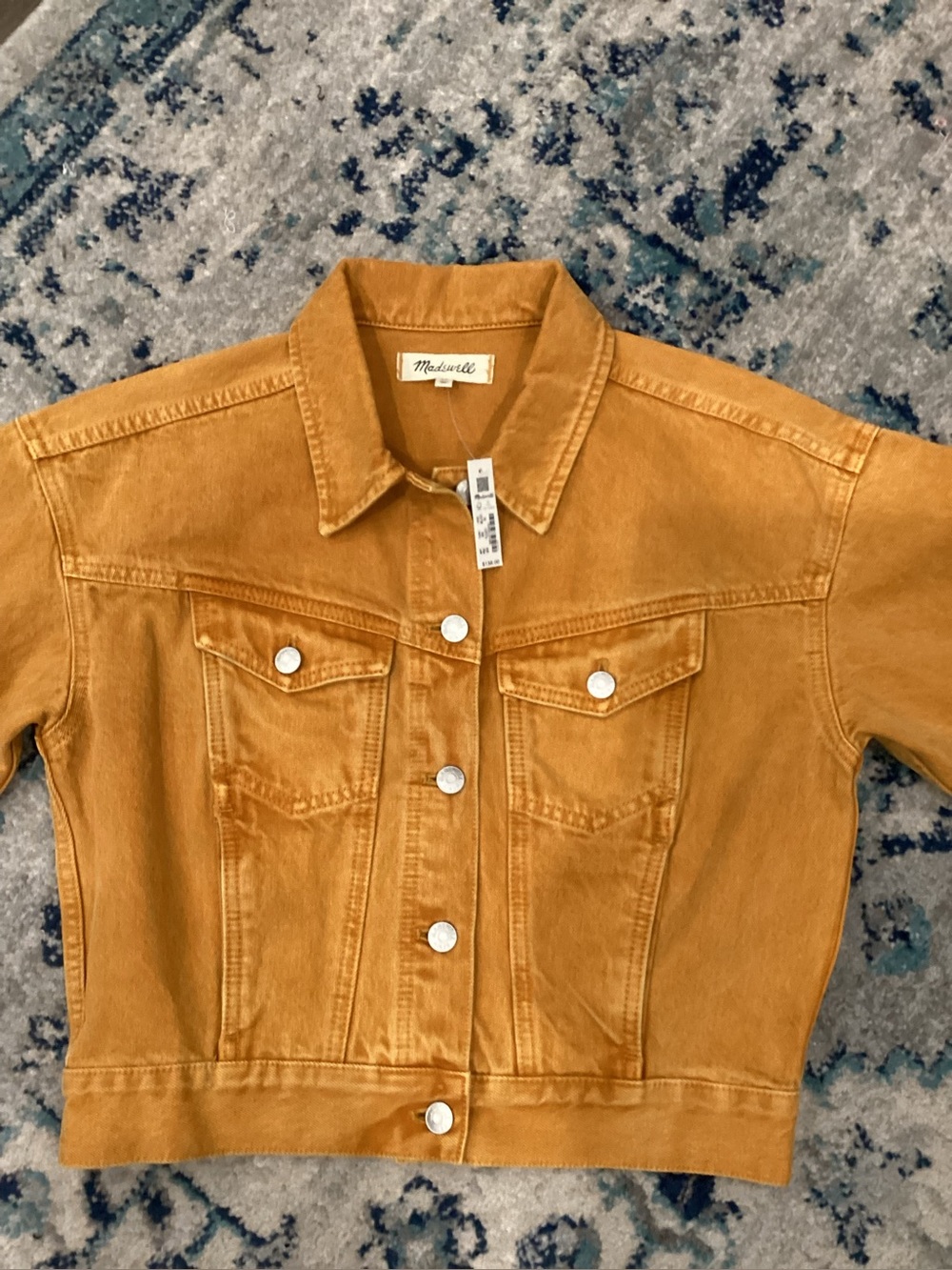 Madewell Cropped Mustard Yellow Denim Jacket